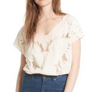 Free People, Castaway Mesh Insert Tunic, MED, NWT